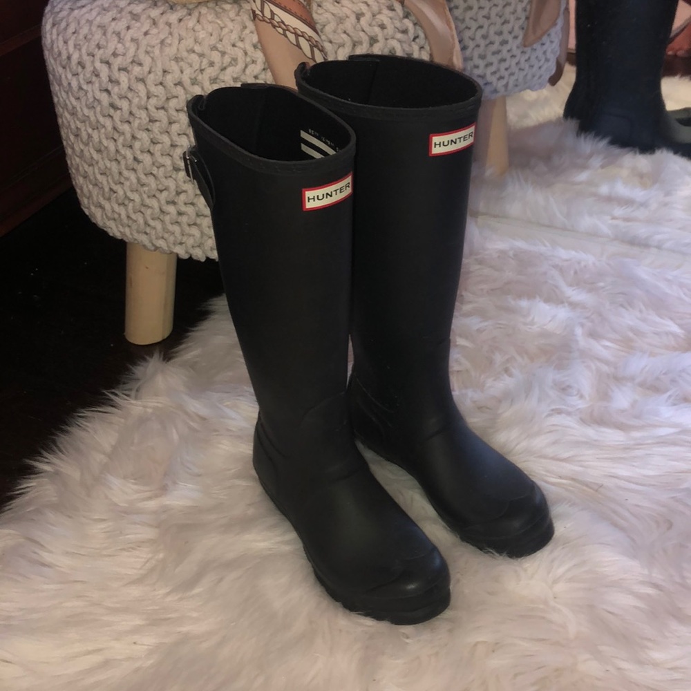 Black Tall Adjustable Hunter Rain Boots